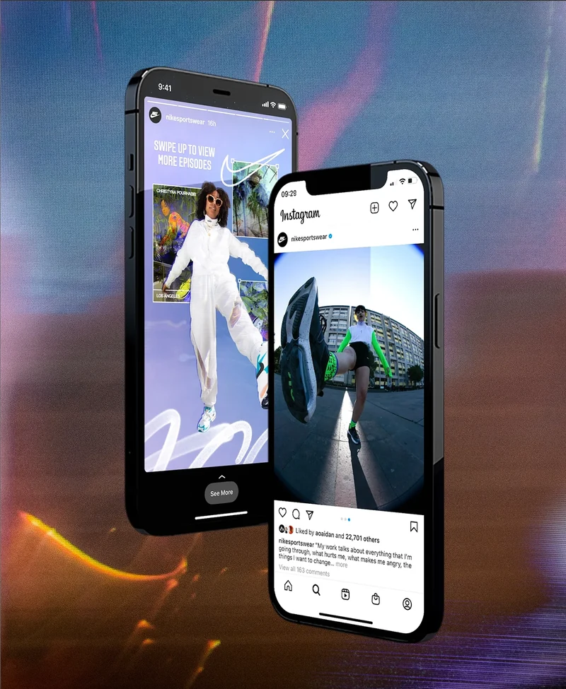 Air Max social content presented on two phone screens.