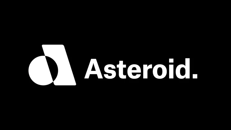 White Asteroid symbol and wordmark on a black background.